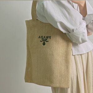 NEW Prada Straw Tote Bag Large GWP 16” x 12” Perfect for travel, beach vacation